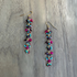 Chandelier Gold-Plated Single Drop Earrings with Fuchsia Czech Crystal Beads / GAE G B5-M88