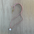 Braided Silk Pink Opale Necklace / KRN G B360-37