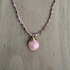 Braided Silk Rhodochrosite Necklace / KRN G B360-30