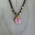 Braided Silk Rhodochrosite Necklace / KRN G B200-30
