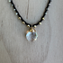 Braided Silk Crystal Quartz Necklace / KRN G B352-14