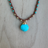 Braided Silk Turquoise Necklace / KRN G B346-9