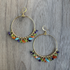 14k Gold Dipped Multi-Color Hoop Earrings / CLE G B243-SM16