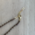Braided Silk Brown Beaded Pearl Necklace / KRN G B320-4