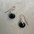 Black Onyx Wire Wrap Pearl Earrings / SSE G B6-1