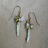 Peridot Wire Wrapped Pearl Cluster Earrings / SSE G B25-12