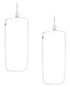 Hammered Geometric Minimalist Silver Rectangular Earrings, Handmade / GAE S B14-4