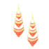 Handmade Beaded Fringe Gold Chandelier Boho Earrings in Coral / CLE G B45-2