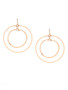 (Medium) Hammered Geometric Gold Double Hoop Earrings, Handmade Bohemian Earrings / GAE G B5-2