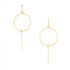 Hammered Geometric Minimalist Gold Hoop Drop Earrings, Handmade / GAE G B11-2