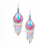 Handmade Boho Beaded Silk Thread Bohemian Mermaid Earrings / MRE B9-5BRZ