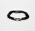 Dainty Boho Crochet Czech Seed Bead Silk Thread Necklace / Wrap Bracelet in Black / GS102-1