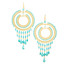 Handmade Bohemian Beaded Gold Plated Turquoise Chandelier Earrings / CLE G B88-1
