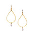Hammered, Boho, Bohemian, Gold, Beaded, Wire Wrapped, Tear Drop Gypsy Boho Earrings, Handmade / GAE G B134-54