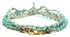 Dainty Boho Crochet Czech Seed Bead Silk Thread Necklace / Wrap Bracelet in Turquoise Grey / GG102-6