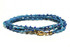 Dainty Boho Crochet Czech Seed Bead Silk Thread Necklace / Wrap Bracelet in Matte Blue / GG102-14