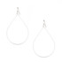 Hammered Geometric Minimalist Silver Plated Tear Drop Earrings, Handmade / GAE S B9-5