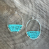 Golden Age Silver-Plated Single Geometric Oval Earrings with Turquoise Czech Beads / GAE S B63-1