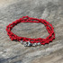 Braided Crochet Seed Bead Bohemian Necklace / Wrap Bracelet in Red / GS112-21