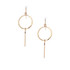 Hammered, Boho, Bohemian, Geometric Minimalist Gold Hoop with Line Drop Earrings, Handmade / GAE G B11-1