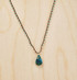Bohemian Gold Filled Braided Silk Thread Necklace with Turquoise Gemstone / KRN G B295-9