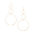 Hammered Geometric Minimalist Triple Hoop Bohemian Gold Plated Earrings / GAE G B577-2