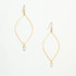 Hammered Gold, Beaded, Bohemian Wave Drop Earrings, Handmade / GAE G B235-P1