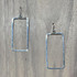 Hammered Geometric Minimalist Silver Rectangular Earrings, Handmade / GAE S B14-2