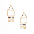 Hammered  Boho, Bohemian,  Gold, Beaded, Wire Wrapped, Square Gypsy Boho Earrings, Handmade / GAE G B772-14