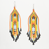 Handmade Southwest boho beaded earrings, Czech glass bead festival tribal bohemian beaded earrings / KPE B245-M27