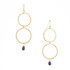 Hammered, Bohemian, Gold-plated, Beaded, Wire Wrapped Gypsy Boho Earrings, Handmade / GAE G B98-8