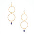 Hammered, Bohemian, Gold-plated, Beaded, Wire Wrapped Gypsy Boho Earrings, Handmade / GAE G B98-8