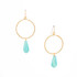 Hammered, Bohemian, Gold-plated, Beaded, Wire Wrapped Gypsy Boho Earrings, Handmade / GAE G B660-119
