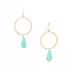 Hammered, Bohemian, Gold-plated, Beaded, Wire Wrapped Gypsy Boho Earrings, Handmade / GAE G B660-119