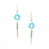 Hawaiian Flower Colorful Crystal Wire-wrapped Gold-Plated Earrings / HFE G B34-M1