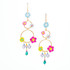 Hawaiian Flower Colorful Crystal Wire-wrapped Gold-Plated Earrings / HFE G B50-M1
