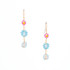Hawaiian Flower Colorful Crystal Wire-wrapped Gold-Plated Earrings / HFE G B21-M1