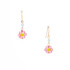Hawaiian Flower Colorful Crystal Wire-wrapped Gold-Plated Earrings / HFE G B7-M1