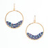 Golden Age hammered hoop earrings with fire polished crystals / GAE G B158-13