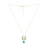Gold-filled Chain Necklace with Green Onyx Teardrop Gemstone Hoop Pendant / BNN G B74-24