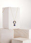 Gold-filled Chain Necklace with Lapis Lazuli Teardrop Gemstone Hoop Pendant / BNN G B74-19