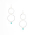 Hammered Silver, Bohemian Hoop Drop Earrings, Handmade / GAE S B98-1