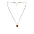 Braided Crochet Cord Necklace with brown coin pearl / KRN G B313-4