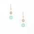 Hawaiian Flower Colorful Crystal Wire-wrapped Gold-Plated Earrings / HFE G B24-M3