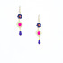 Hawaiian Flower Colorful Czech Crystal Wire-wrapped Gold-Plated Earrings / HFE G B57-M1