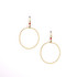 Hammered Gold Plated Wire Wrapped Beaded Hoop Earrings / GAE G B87-2