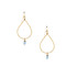 Hammered Gold Plated Beaded Wire Wrapped Teardrop Earrings / GAE G B133-10