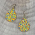 Handmade beading Czech Seed Beads and bugle beads Gold Teardrop Bohemian Earrings / RQE G B14-MR1