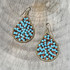 Handmade beading Czech Seed Beads and bugle beads Gold Teardrop Bohemian Earrings / RQE G B14-MR43