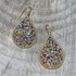 Handmade beading Czech Seed Beads and bugle beads Gold Teardrop Bohemian Earrings / RQE G B14-MR27
